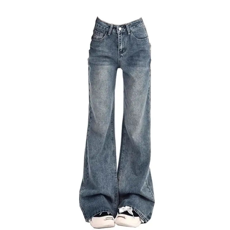 Calça Jeans Feminina Flare Cintura Alta Vintage Boca de Sino Y2K Modelagem Elegante