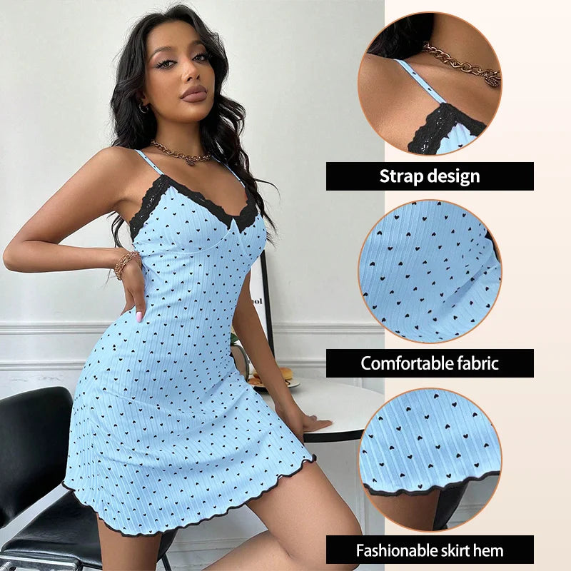 Camisola Feminina Sexy com Renda e Decote V