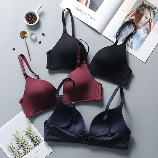 Sutiã Feminino Push Up Sem Costura Ultra Fino Sem Aro com Alças Ajustáveis