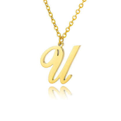 Colar Feminino com Inicial Dourada em Aço Inoxidável e Design Minimalista