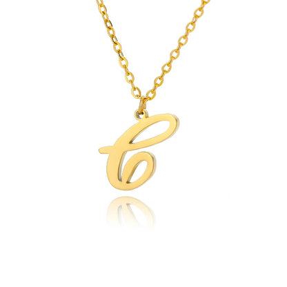 Colar Feminino com Inicial Dourada em Aço Inoxidável e Design Minimalista