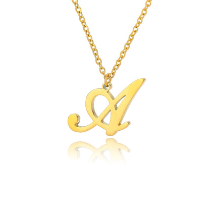 Colar Feminino com Inicial Dourada em Aço Inoxidável e Design Minimalista