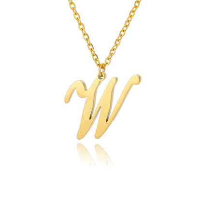 Colar Feminino com Inicial Dourada em Aço Inoxidável e Design Minimalista