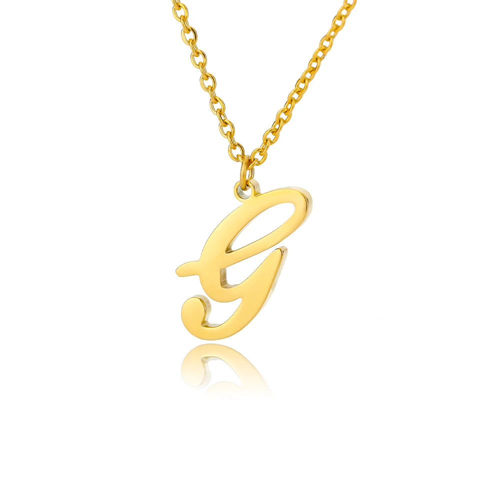 Colar Feminino com Inicial Dourada em Aço Inoxidável e Design Minimalista