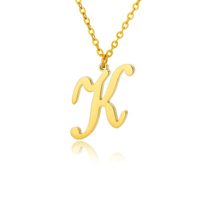 Colar Feminino com Inicial Dourada em Aço Inoxidável e Design Minimalista