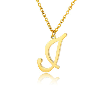 Colar Feminino com Inicial Dourada em Aço Inoxidável e Design Minimalista