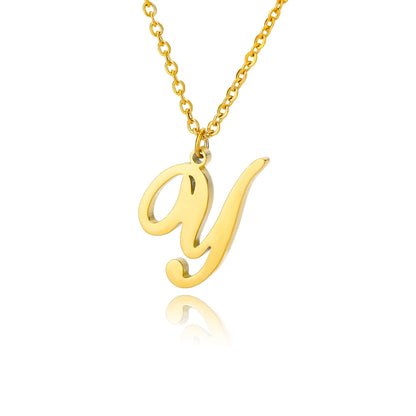 Colar Feminino com Inicial Dourada em Aço Inoxidável e Design Minimalista