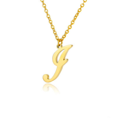 Colar Feminino com Inicial Dourada em Aço Inoxidável e Design Minimalista