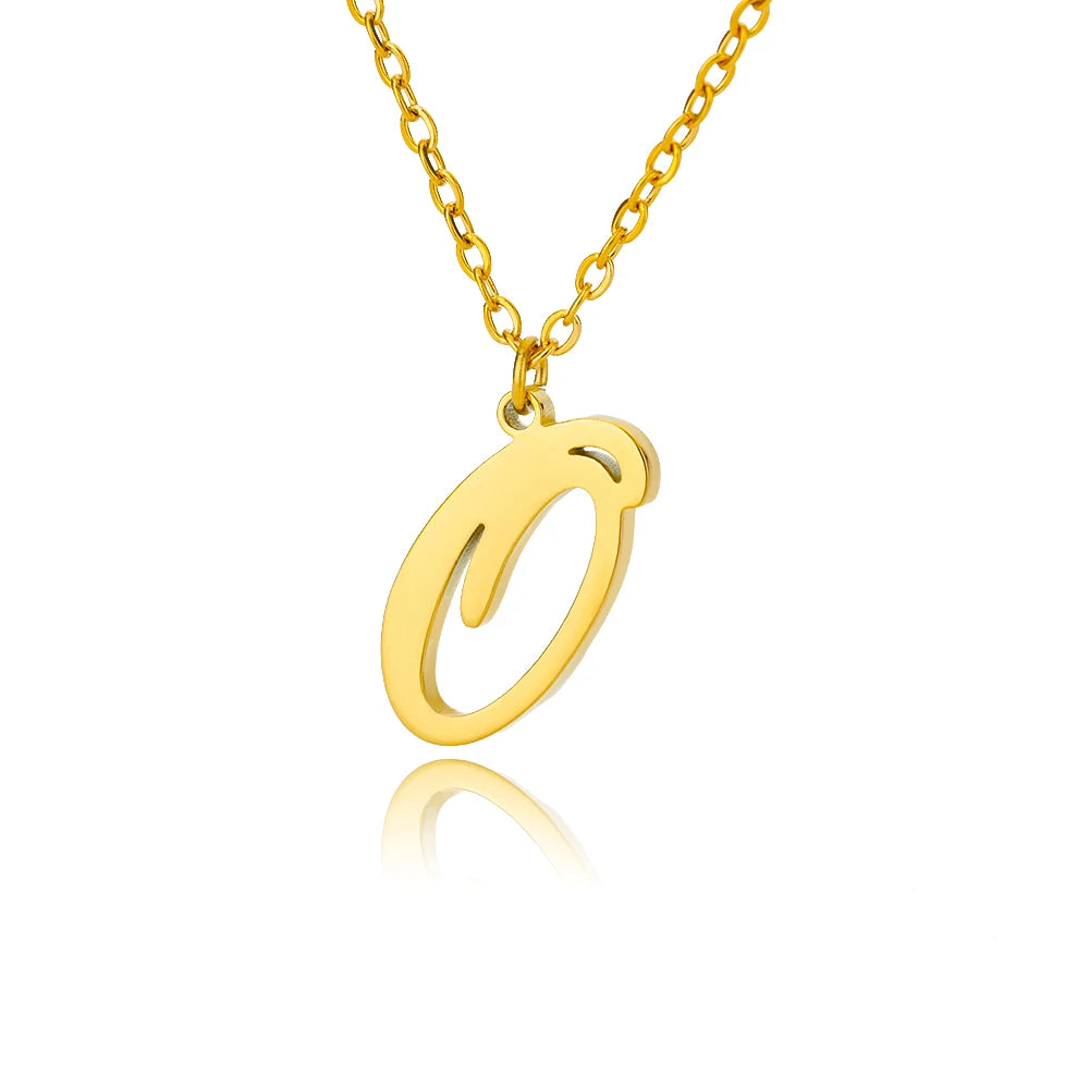 Colar Feminino com Inicial Dourada em Aço Inoxidável e Design Minimalista