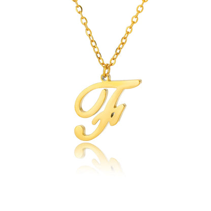 Colar Feminino com Inicial Dourada em Aço Inoxidável e Design Minimalista