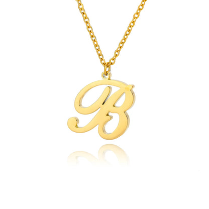 Colar Feminino com Inicial Dourada em Aço Inoxidável e Design Minimalista