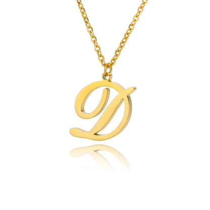 Colar Feminino com Inicial Dourada em Aço Inoxidável e Design Minimalista