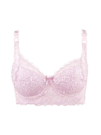 Sutiã Feminino Plus Size de Renda Sem Aro com Alças Ajustáveis e Bojo Fino