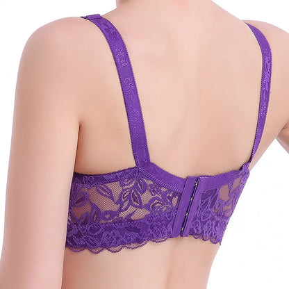 Sutiã Feminino Plus Size de Renda Sem Aro com Alças Ajustáveis e Bojo Fino