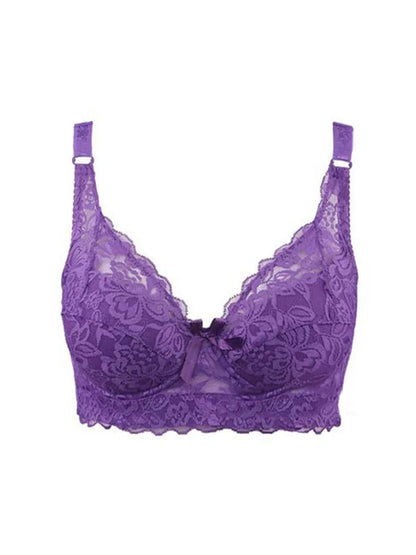 Sutiã Feminino Plus Size de Renda Sem Aro com Alças Ajustáveis e Bojo Fino