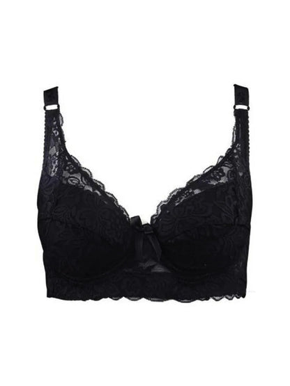 Sutiã Feminino Plus Size de Renda Sem Aro com Alças Ajustáveis e Bojo Fino