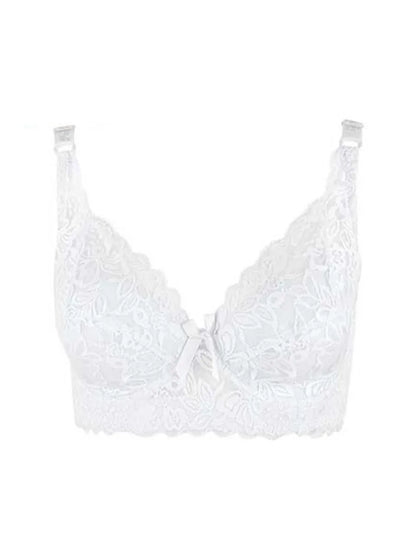 Sutiã Feminino Plus Size de Renda Sem Aro com Alças Ajustáveis e Bojo Fino