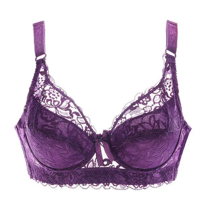 Sutiã Feminino Plus Size de Renda Sem Aro com Alças Ajustáveis e Bojo Fino