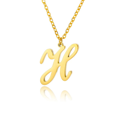 Colar Feminino com Inicial Dourada em Aço Inoxidável e Design Minimalista