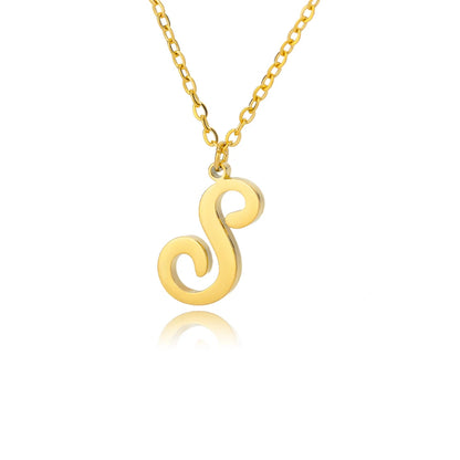 Colar Feminino com Inicial Dourada em Aço Inoxidável e Design Minimalista