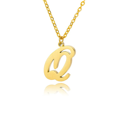 Colar Feminino com Inicial Dourada em Aço Inoxidável e Design Minimalista