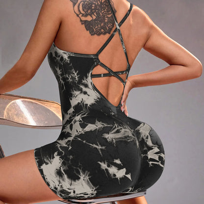 Body Feminino Tie Dye com Alças Delicadas, Sem Costura e Caimento Ajustado
