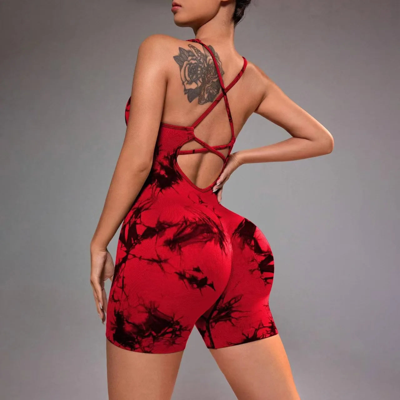Body Feminino Tie Dye com Alças Delicadas, Sem Costura e Caimento Ajustado