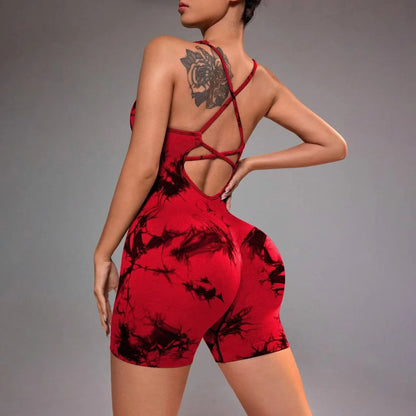 Body Feminino Tie Dye com Alças Delicadas, Sem Costura e Caimento Ajustado