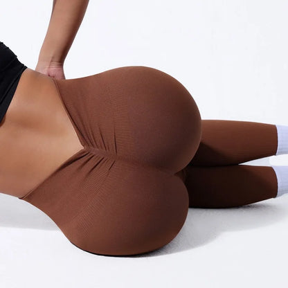 Legging Feminina Fitness Sem Costura com Cintura Alta em V e Alta Elasticidade