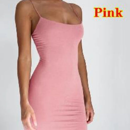 Vestido Curto Alça Fina Justo ao Corpo para Festas e Baladas