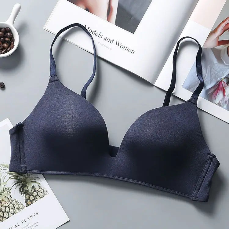 Sutiã Feminino Push Up Sem Costura Ultra Fino Sem Aro com Alças Ajustáveis