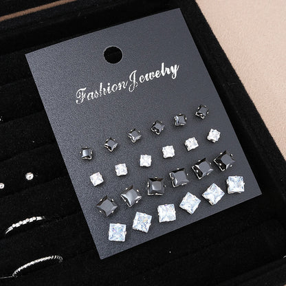 Conjunto de Joias Feminino 51 Peças Prata com Borboleta Coração e Pérolas