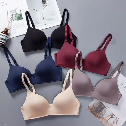 Sutiã Feminino Push Up Sem Costura Ultra Fino Sem Aro com Alças Ajustáveis