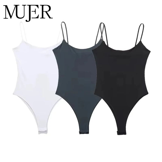 Body Justo Feminino MUJER com Costas Abertas