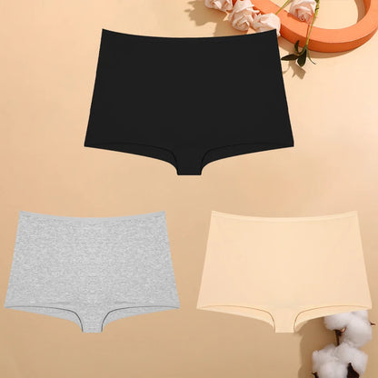 Kit 3 Calcinhas Femininas Boxer de Algodão Cintura Baixa