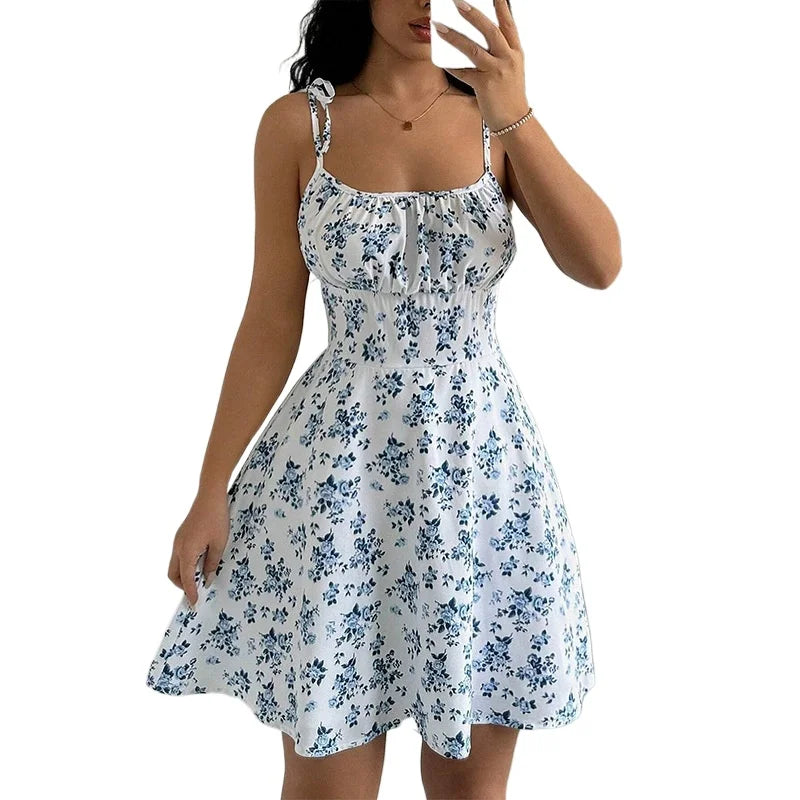 Vestido Feminino Floral com Alças Finas, Leve e Delicado