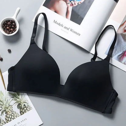 Sutiã Feminino Push Up Sem Costura Ultra Fino Sem Aro com Alças Ajustáveis