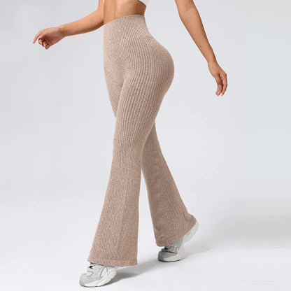 Calça Feminina Flare Fitness com Cintura Alta, Controle Abdominal e Tecido Stretch