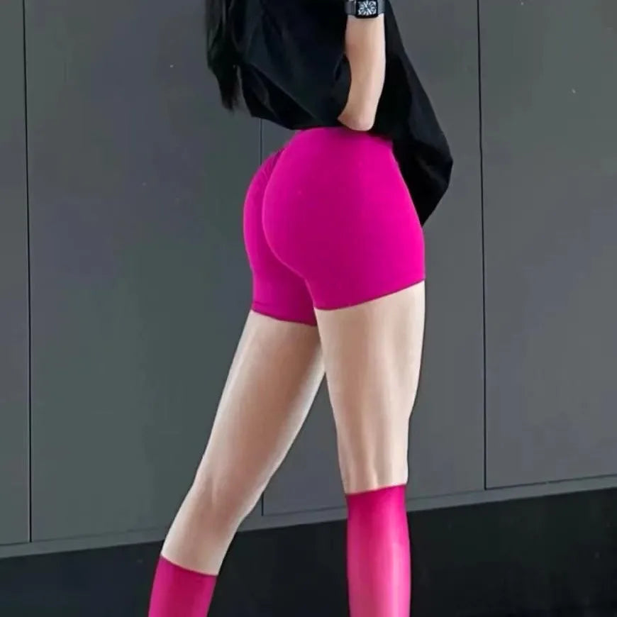 Short Feminino Fitness Cintura Baixa Sem Costura com Tecido Stretch