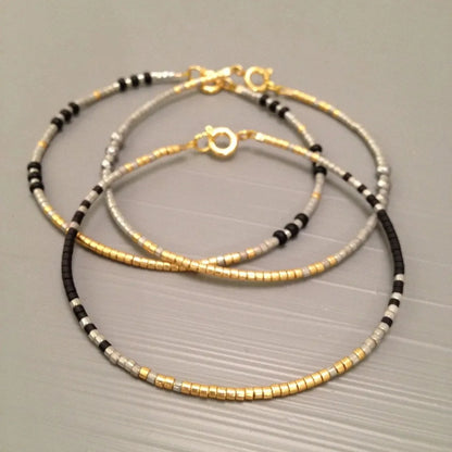 Kit de Pulseiras Miyuki Femininas com Miçangas Finas e Estilo Delicado