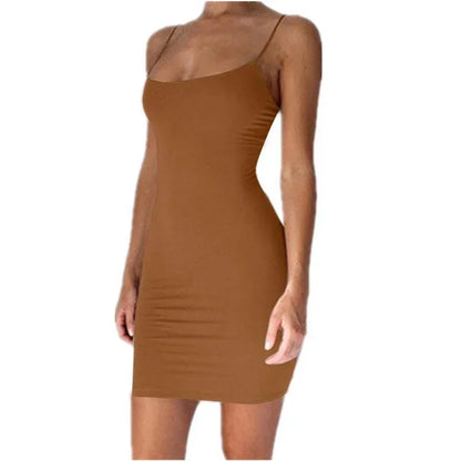 Vestido Curto Alça Fina Justo ao Corpo para Festas e Baladas