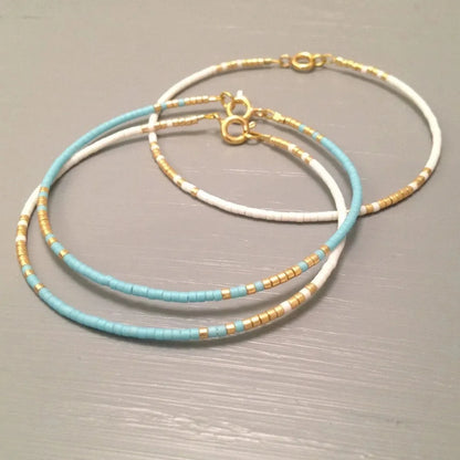 Kit de Pulseiras Miyuki Femininas com Miçangas Finas e Estilo Delicado