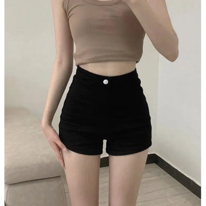 Short Jeans Feminino com Cintura Alta, Caimento Solto e Design Moderno