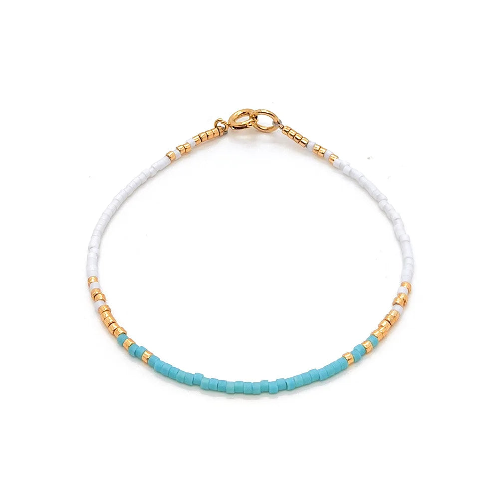 Kit de Pulseiras Miyuki Femininas com Miçangas Finas e Estilo Delicado