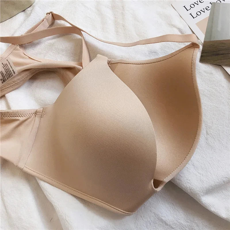 Sutiã Feminino Push Up Sem Costura Ultra Fino Sem Aro com Alças Ajustáveis