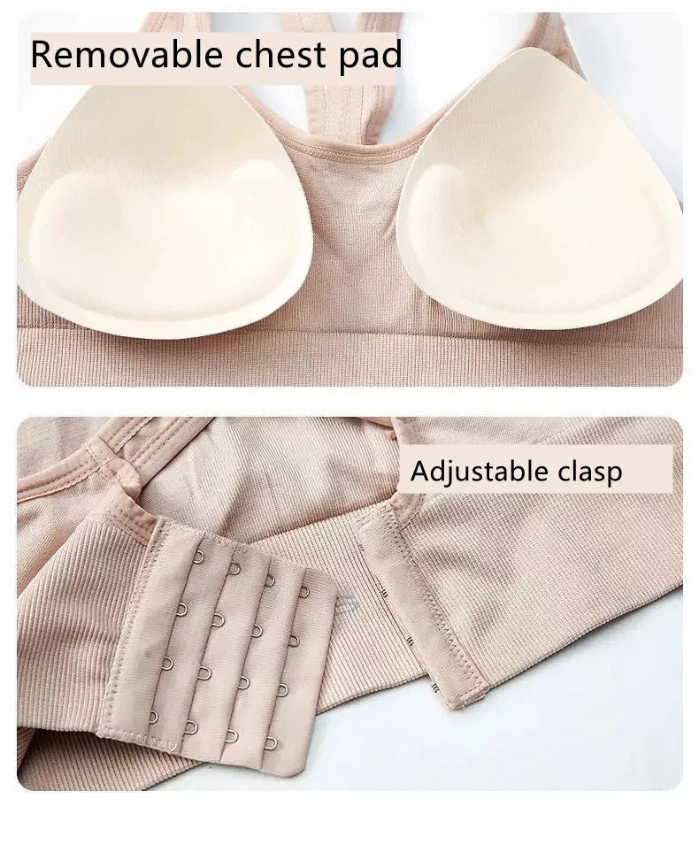 Top Esportivo Feminino Cropped Push-Up Respirável para Academia e Corrida