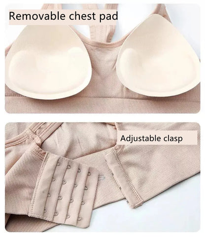 Top Esportivo Feminino Cropped Push-Up Respirável para Academia e Corrida