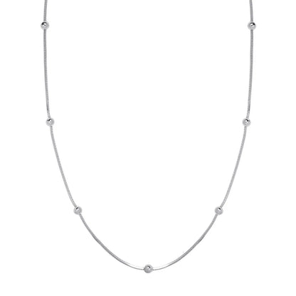 Colar Gargantilha Feminino em Aço Inoxidável com Corrente de Esferas