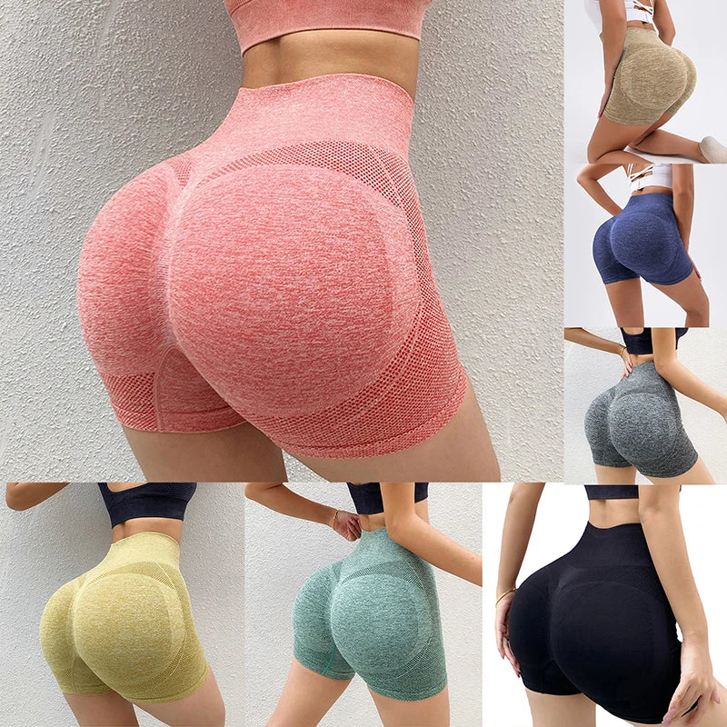 Shorts Esportivo Feminino Cintura Alta Push Up para Academia Yoga e Corrida