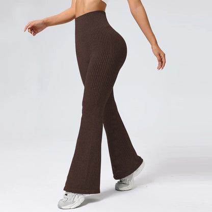 Calça Feminina Flare Fitness com Cintura Alta, Controle Abdominal e Tecido Stretch